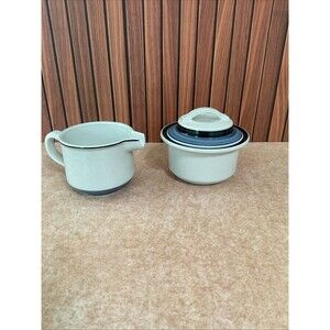 Versatone 2 By Noritake Stoneware Blue/white Sugar & Creamer Set.B336WI6